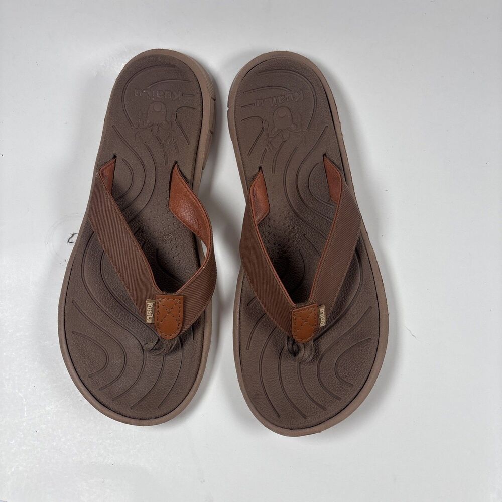 KuaiLu Brown Comfort Flip Flop Sandals Women’s EU 38 US 7.5 Cushioned Beach